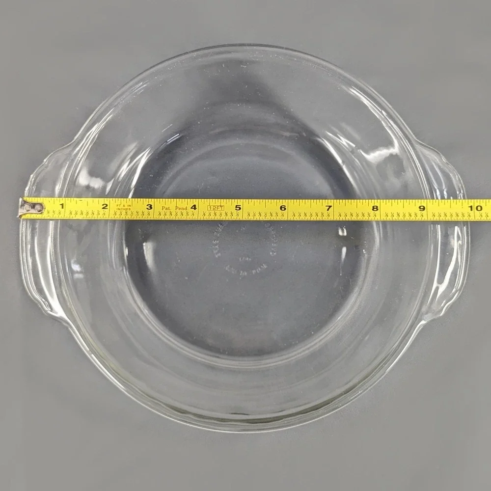Fire-King Clear Glass Round Casserole Dish 443 Oven Proof Made in USA 1.5 Qt